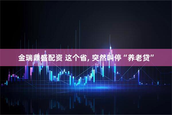 金瑞鼎盛配资 这个省, 突然叫停“养老贷”