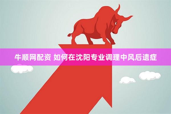 牛顺网配资 如何在沈阳专业调理中风后遗症